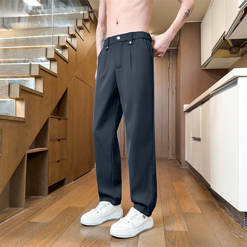 秋冬季男士中高腰商务直筒裤西裤休闲裤男高级感A266-K125-P35图片