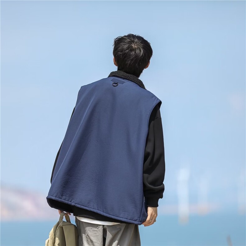 原宿秋季纯色马甲男百搭潮新款宽松型羊羔绒马甲M33P60,男装背心/马甲,星座1116-2