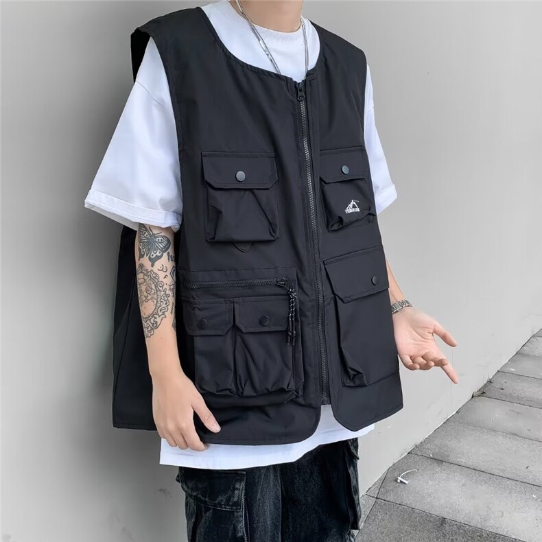 日系机能战术男士马甲多口袋外穿工装无袖外套坎肩潮流W5841-P49，男装工装外套，星座412-2