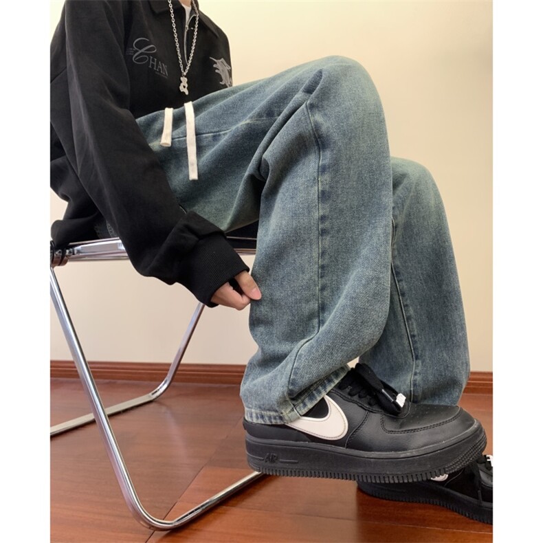 大量现货，抖音高品质!宽松直筒牛仔裤男A080-9299-特P38控68,男装牛仔裤,电商A080