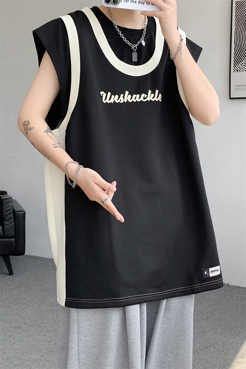 8XL-M重磅！特大码短袖T恤背心男宽松休闲假两件篮球服DX317P68,男装T恤,电商D206-1