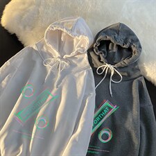 WY2171-P35加绒款-P40纯棉连帽卫衣男大码运动帽衫宽松薄外套男，男装卫衣，电商A040