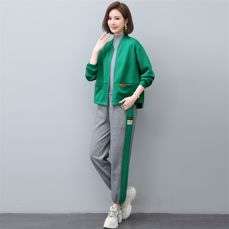 2022冬季新款时尚休闲加绒套装女宽松显瘦保暖两件套,女装套装/套裙,依恋蒂丝