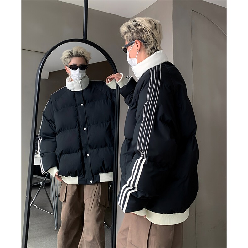 抖音得物可供视频拼接织带三防加厚羽绒棉衣外套面包棉服LL2288,男装棉衣,电商A486