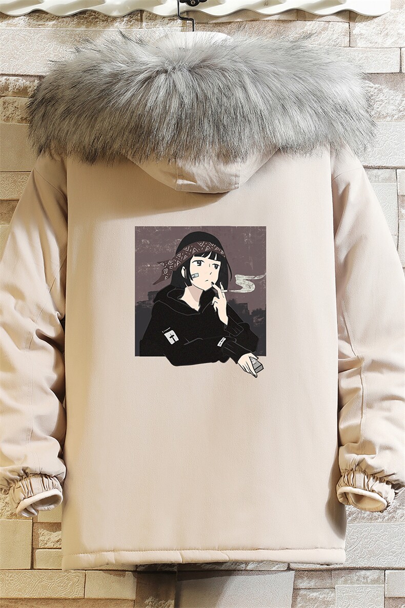 MM48122-P130冬季大毛领衣男士大码加厚袄男服砖墙,男装棉衣,电商A040A
