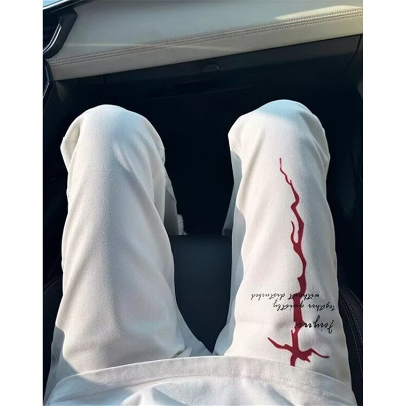 裤子潮闪电印花微喇牛仔裤男款直筒修身显瘦弯刀裤KB234,男装牛仔裤,星座1116A（原606A-3）