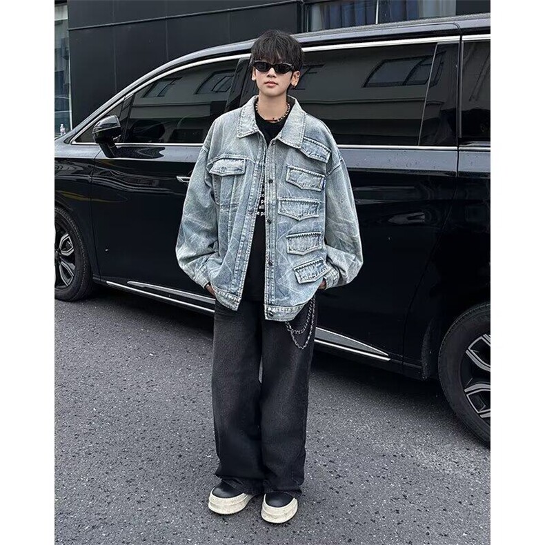 2025春季帅外套男ins高街潮牌原宿风韩版潮流宽松夹克W6252-P77,男装夹克,星座412-2