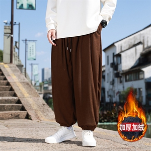 风冬季新款灯芯绒长裤子男束脚裤日系复古大码休闲裤K28-P45图片