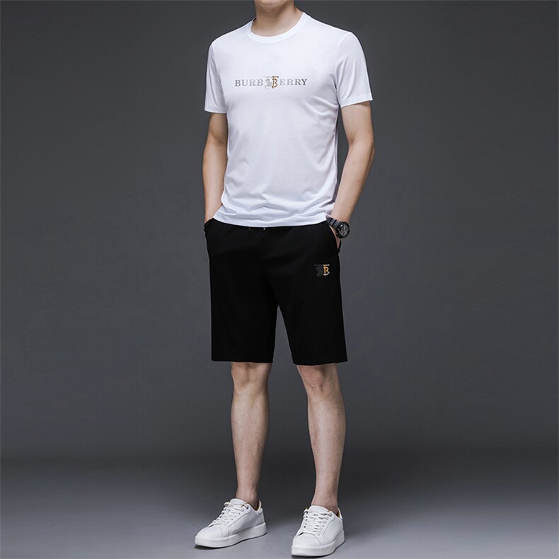 2023年夏款潮流休闲时尚男士运动短袖短袖套装P130，男装休闲套装，电商D223-1