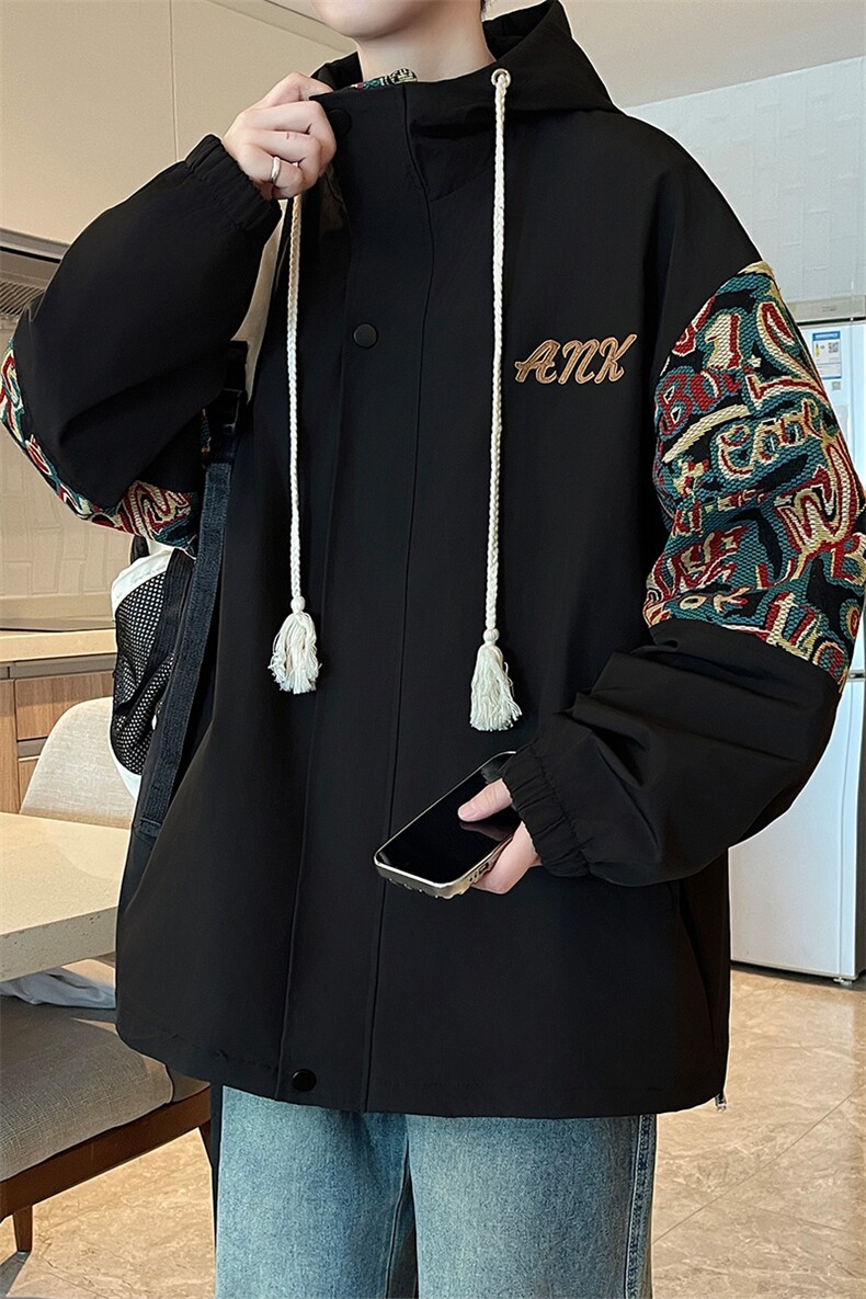 春秋季绣花外套男女同款新款美式夹克XZ102B-1-JK2531P85,男装夹克,星座102B-1