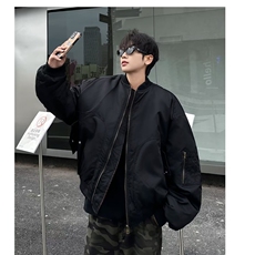 WJ9980-P85美式飞行员棉服夹克短宽廓形潮牌工装外套男秋冬棒球服，男装夹克，电商C233
