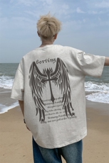 已注册/夏季外景纯棉宽松短袖T恤男圆领百搭半袖衫DT9707/P25，男装T恤，电商B316