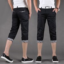 夏季男装休闲裤韩版修身七分裤男直筒休闲短裤青年0215XK633-P20，男装休闲裤，天晨