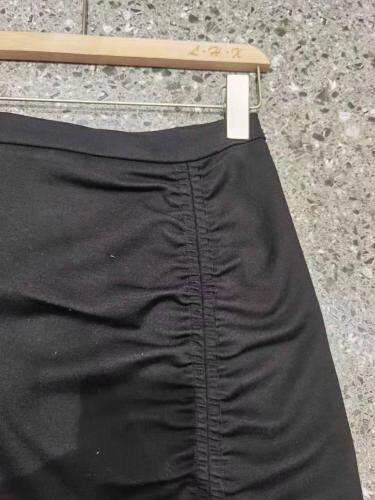 2021年秋季新品长款高腰Ａ字黑色显瘦一步开叉包臀裙，其它，L·H·X