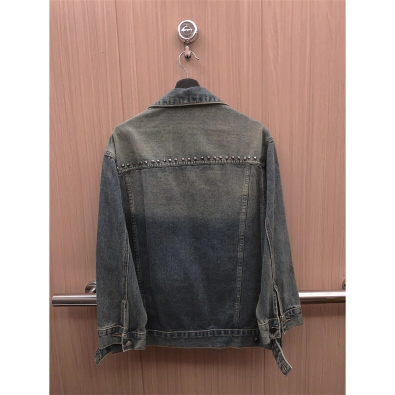GC0592-P70秋冬牛仔外套男女宽松百搭重工铆钉做旧慵懒休闲夹克,男装工装外套,电商C233