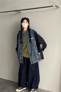 秋季新款 牛仔拼接外套图片