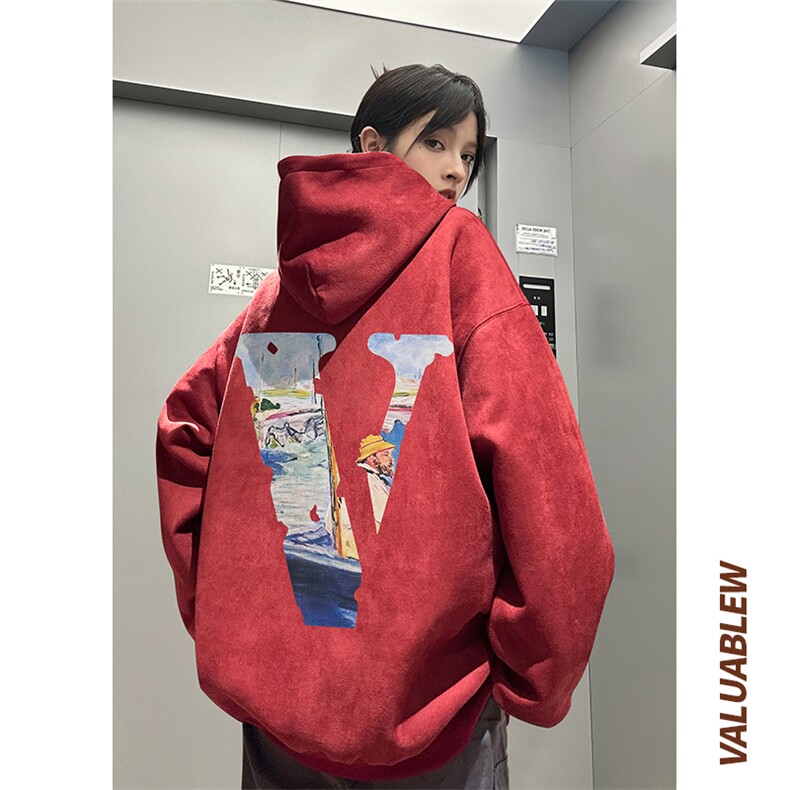 麂皮绒连帽卫衣重磅400克油画v印花JL7116-P45控78（抖音不可售）,男装卫衣,星座508（原C305）