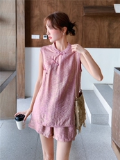 现货夏装新款新中式盘扣复古套装两件套2b114-2268P160K249，女装套装/套裙，网红馆