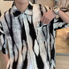 衬衫男士短袖韩版潮流高街2024夏季新款ins宽松外套CY706-P29，男装衬衫，星座412-2