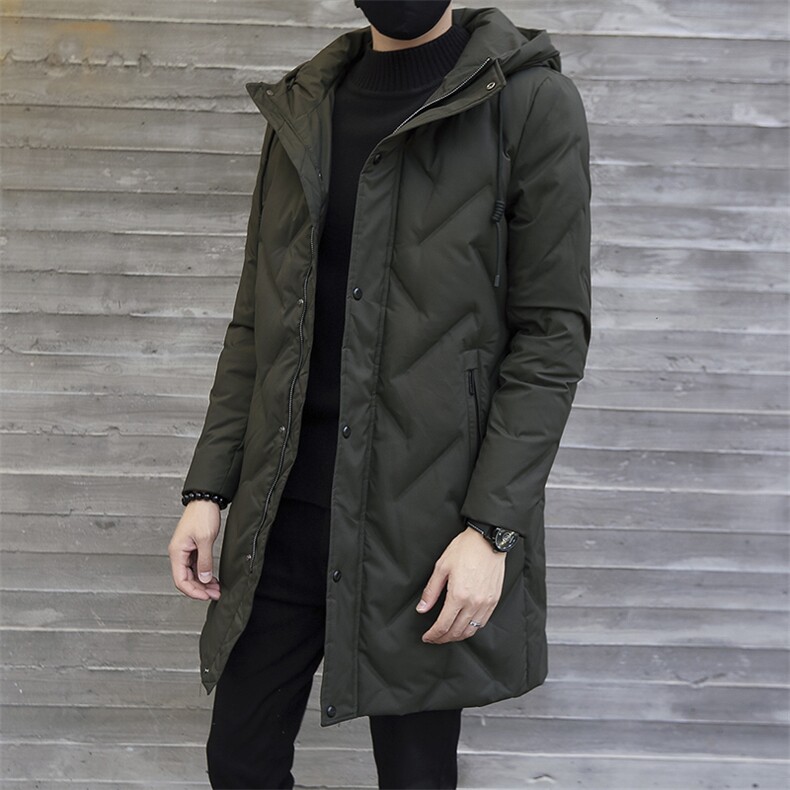 羽绒服男2021新款中长款男士连帽青年冬季加厚外套男DS275TP190,男装羽绒服,电商A102