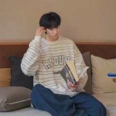 B225-M1150-P62-X78-腈纶42%锦纶31%PBT27%-条纹刺绣毛衣，男装针织衫/毛衣，电商B225