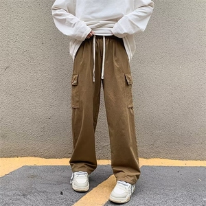 直筒裤子男秋季多口袋潮牌工装裤美式高街宽松休闲长裤K4751-P35图片