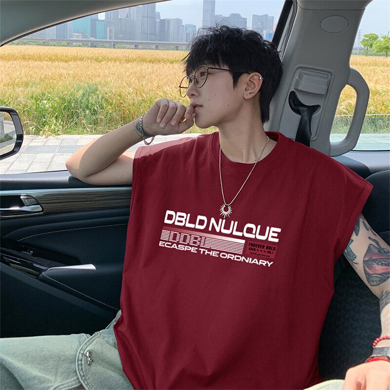 可48小时发货支持抖音得物来样二开240克重磅美式纯棉背心无袖t恤，男装背心/马甲，电商A486-1