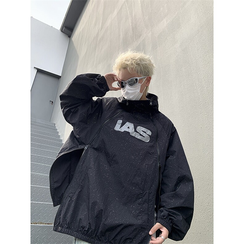 MA349-P48控78新款满天星印花双拉链机能连帽防晒衣男女同款，男装防晒衣，星座1611A