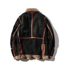 日系白底冬季皮毛一体男加绒加厚外套Z131-P240大货主推M-5XL，男装夹克，电商D308