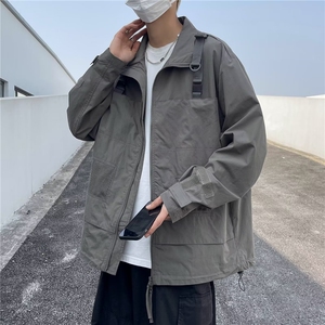 春秋季美式复古ins立领宽松工装外套机能夹克男痞帅冲锋衣 J3126图片