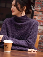 2025年秋季时尚百搭通勤简约休闲套头羊毛衫，女装羊毛衫，秋虹羊绒