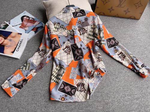 【现货】2021春季新品真丝双绉印花衬衫，女装衬衫，七七迷兰