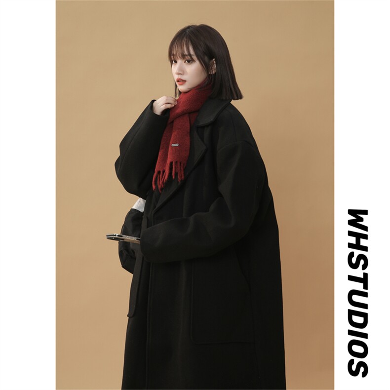 N9108/P100秋冬新款中长款双排扣毛呢大衣松呢子外套呢料大衣风衣，男装风衣，电商A141