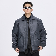 新款秋冬季潮牌宽松飞行员加厚夹克外套男A436-980-P105148，男装夹克，电商A436