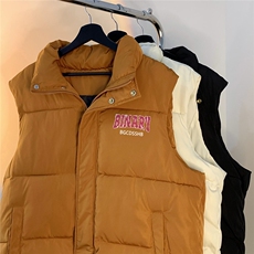 地毯时尚字母印花面包服立领保暖羽绒马甲A247-MJ106P115控158，男装背心/马甲，电商A247
