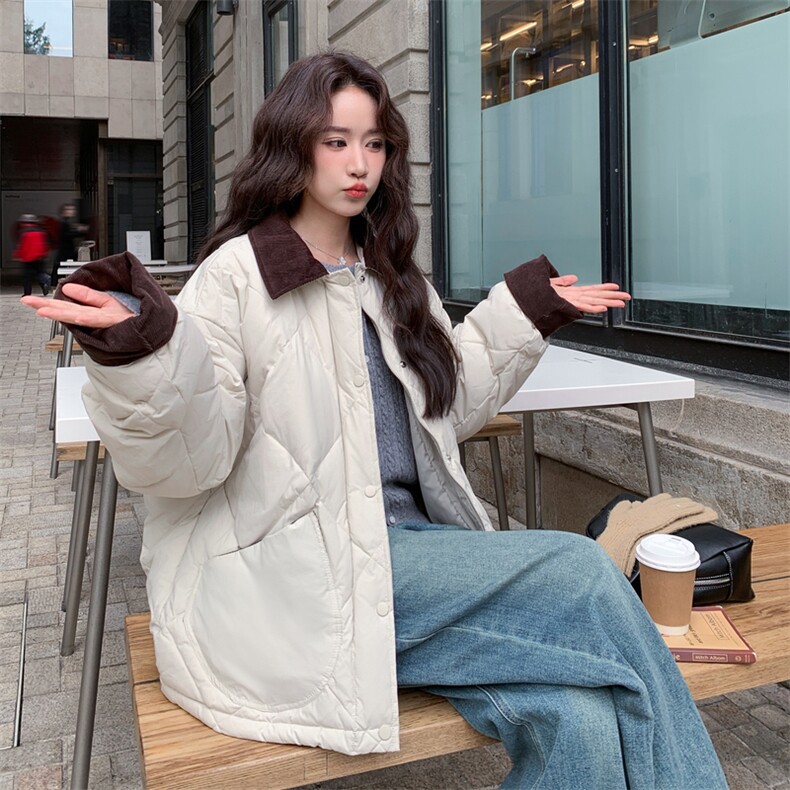 新款主推菱形格50绒羽绒服2678-P255-K378,女装短外套,2C129