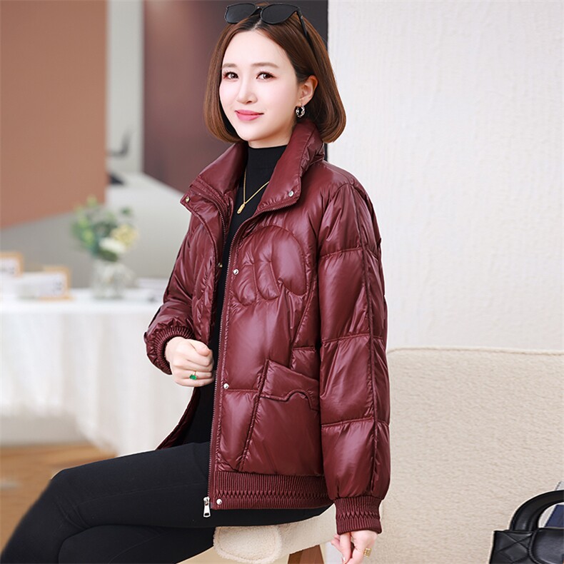 时尚立领短款羽绒棉服女2024冬季新款小个子加厚保暖棉衣棉袄外套,女装棉衣/棉服,婷思杰（原婷想服饰）