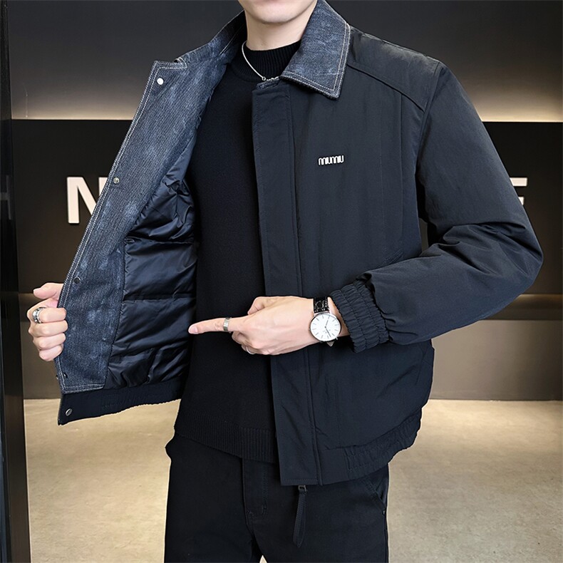 标50白鸭绒夹克式假两件轻薄羽绒服男外套B317-Y522-P195控258,男装夹克,电商B317