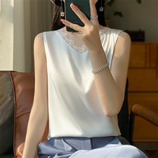 2025年夏季纯色简约时尚气质百搭V领宽边吊带，女装背心吊带，绒宛羊绒