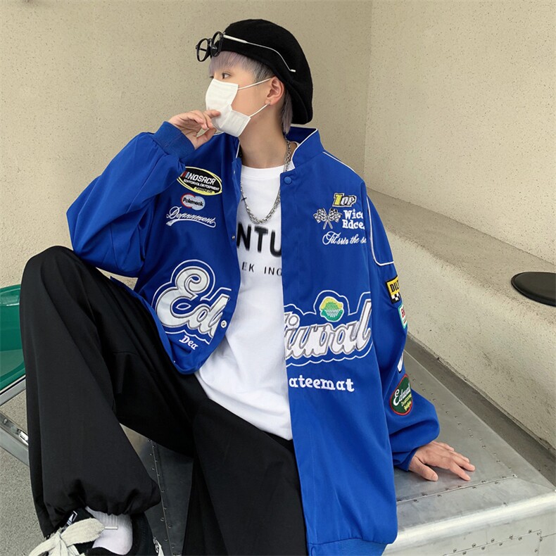 美式街头骑兵机车服男秋季新款刺绣字母夹克休闲外套JK067-P78,男装夹克,星座308B-1