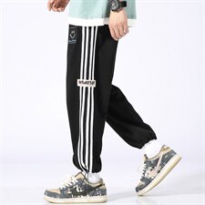 秋季现货主推青少年大码休闲条纹束脚卫裤九分裤男K9169P38，男装休闲裤，电商B226