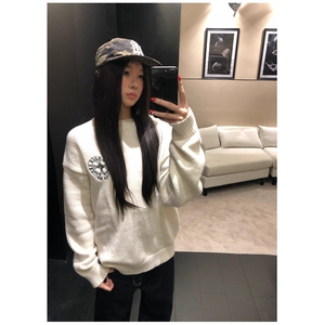 吵吵家黄色圆领加厚套头毛衣女2025秋冬慵懒宽松休闲气质长袖上衣图片