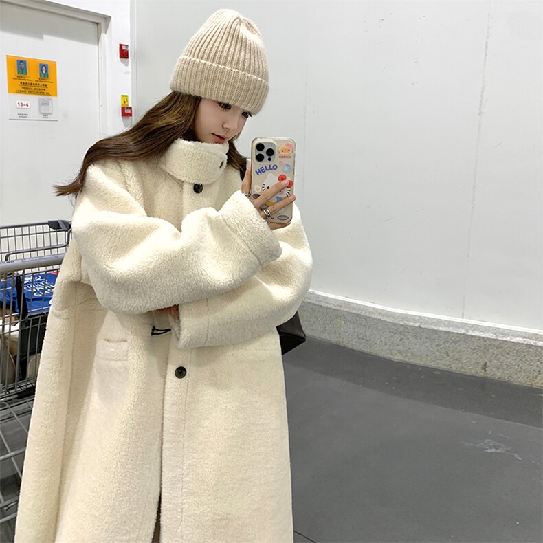 2024时尚新款皮毛一体羊羔毛大衣款号-9970-P195-K278,女装毛呢外套,浙宝305