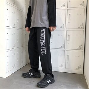 港风有型休闲裤男宽松潮流束脚裤运动印花卫裤NK07-P50图片