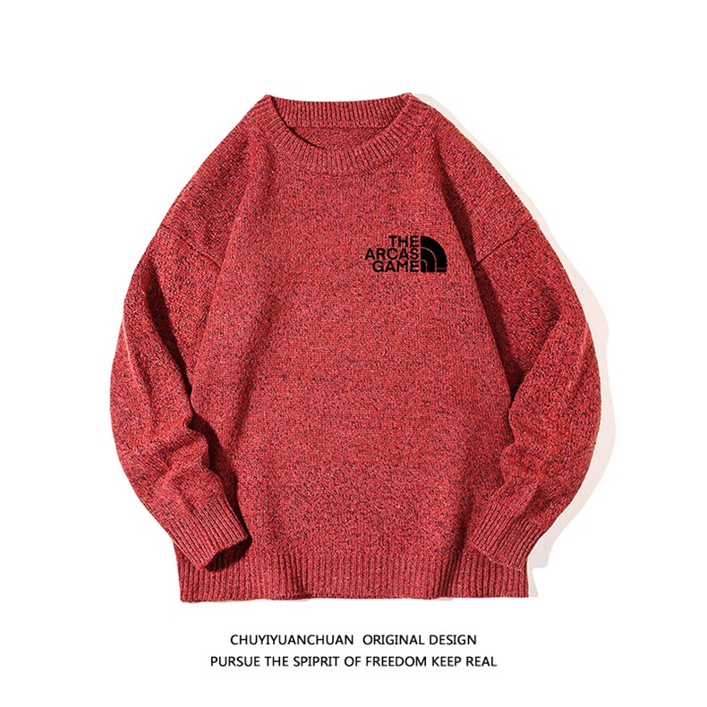 加厚加绒毛衣男大码毛线衣男针织衫M19232-P45加绒款-P65白底,男装针织衫/毛衣,电商A040A