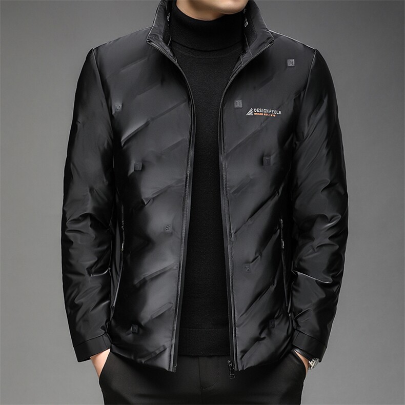 冬季新款男士中青年加厚90鸭绒纯色立领羽绒服男外套DS9911-P225，男装羽绒服，电商B212（原钱塘6029）