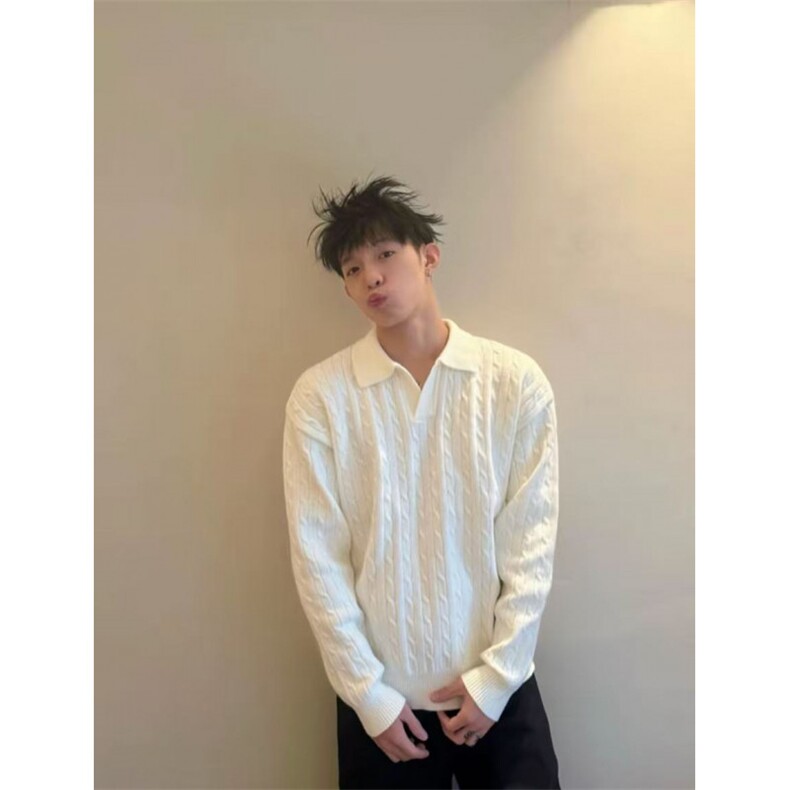 网图慎用B216D1201P75港风图男士海鸥领老钱风毛衣,男装针织衫/毛衣,电商B216（原B302）