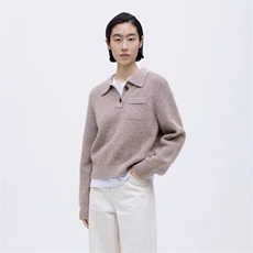 时尚百搭POLO领羊毛衫女秋冬新款修身显瘦长袖针织上衣，女装羊毛衫，泰沅羊绒