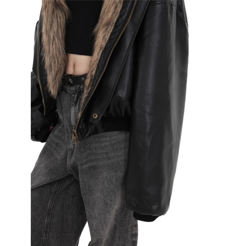 M5015-P139美式短款机车风夹克棉服女2025冬季新款座山雕,男装夹克,电商B323A