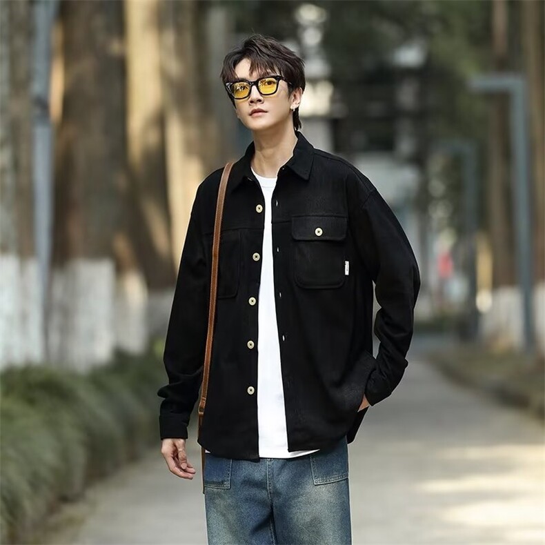男士衬衫长袖韩版潮流帅气纯色外套休闲W357-P45,男装衬衫,星座1109-3